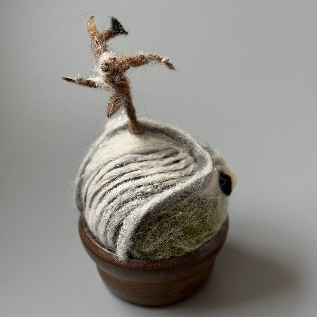 First Snow - miniature needle-felted landscape handmade by Bethany Hughes