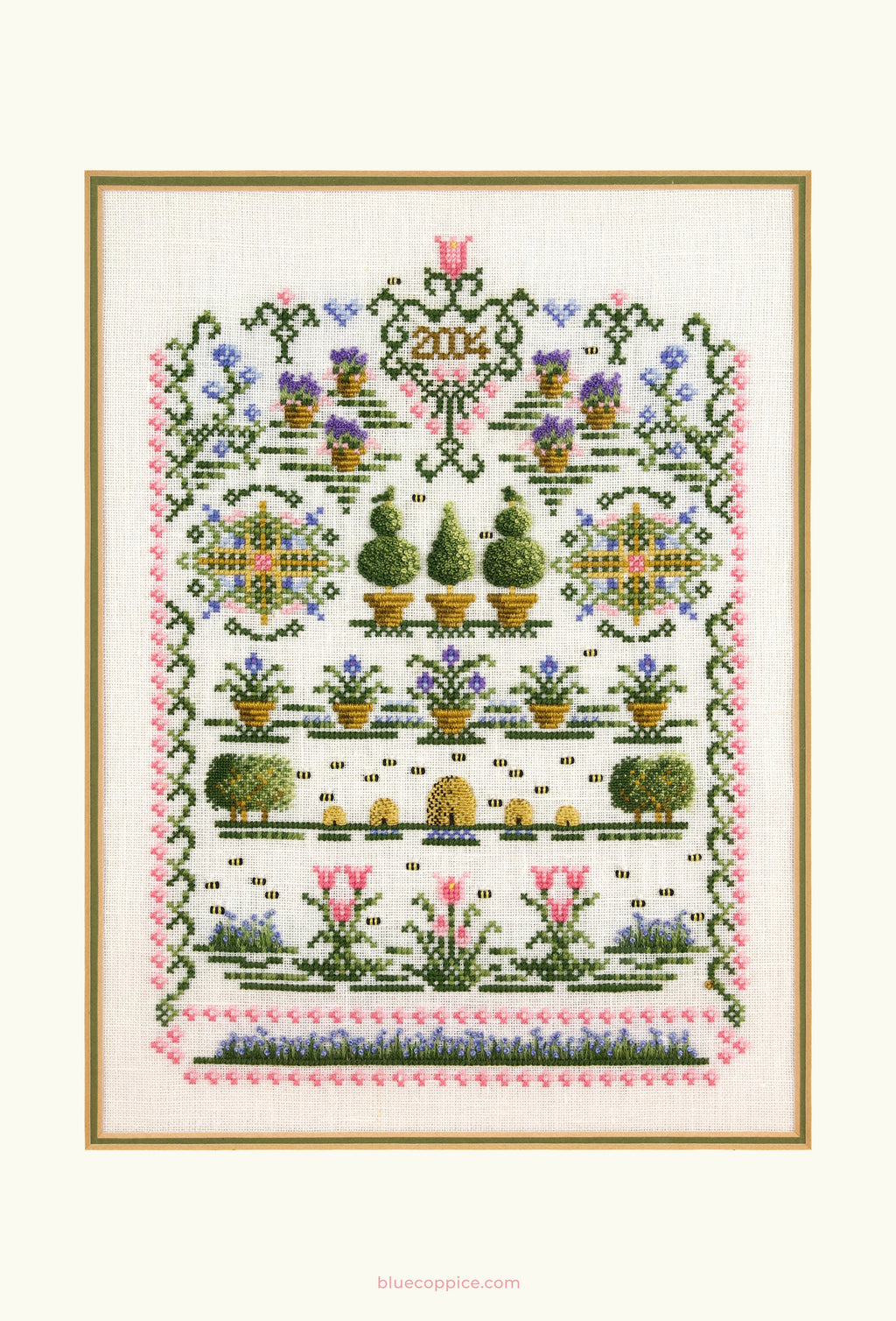 Floral Garden Sampler Tea Towel by Blue Coppice