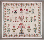 Crowns and Flowers Sampler - 1800s-1830s original sampler