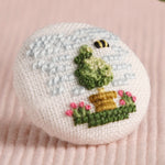 Little Topiary: Hand-Embroidered Pin