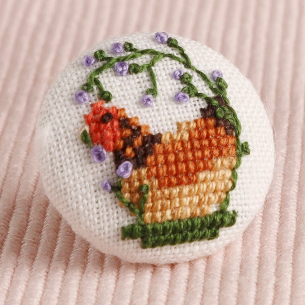 Spring Chicken: Hand-Embroidered Pin