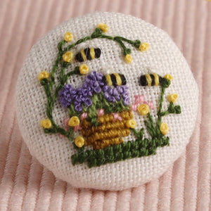 Lavender Honey: Hand-Embroidered Pin